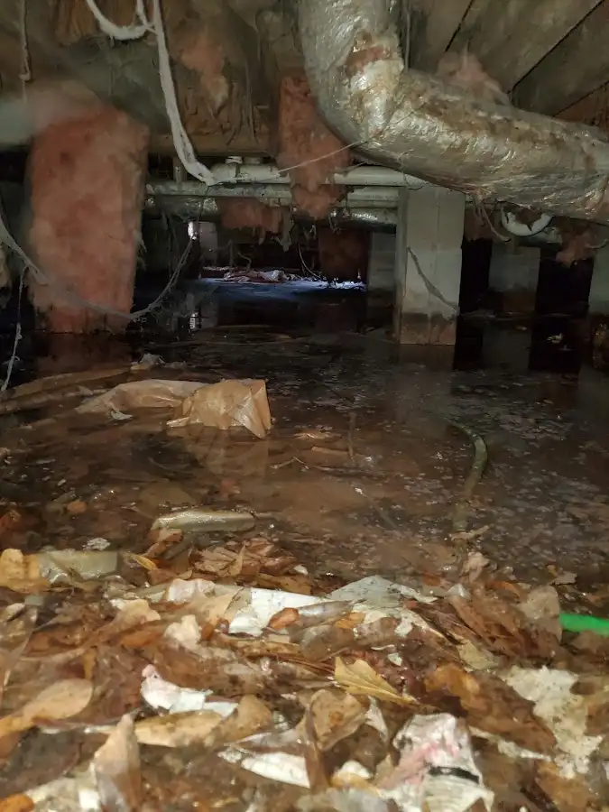 Crawl space flood assessment for Commercial Water Damage Restoration in Fort Irwin